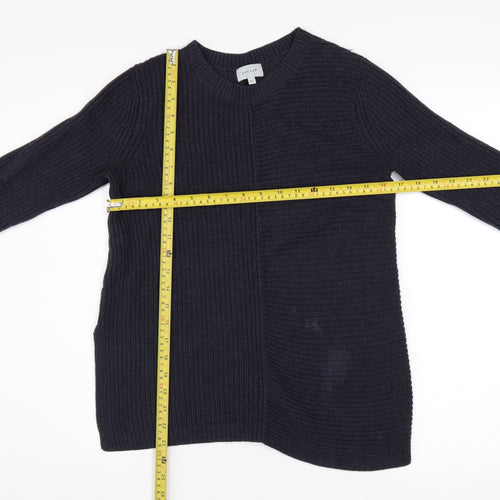 Jigsaw Womens Black Wool Blend Chunky Knit Pullover Jumper XS