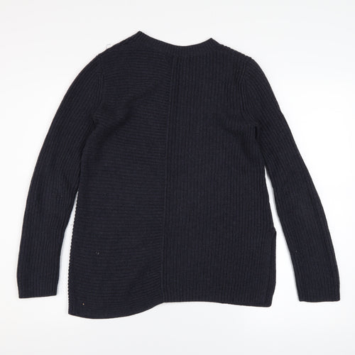 Jigsaw Womens Black Wool Blend Chunky Knit Pullover Jumper XS