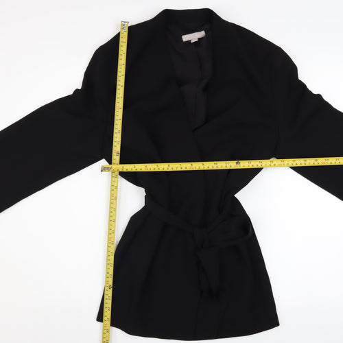 H&M Women's Black Belted Blazer Jacket Size S Regular Fit