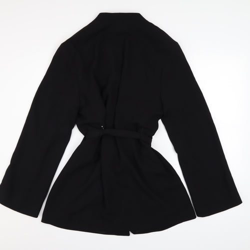 H&M Women's Black Belted Blazer Jacket Size S Regular Fit