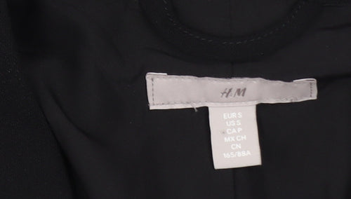H&M Women's Black Belted Blazer Jacket Size S Regular Fit