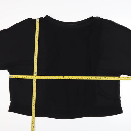 Zara Woman Black Tunic Blouse Size S Relaxed Fit 3/4 Sleeve