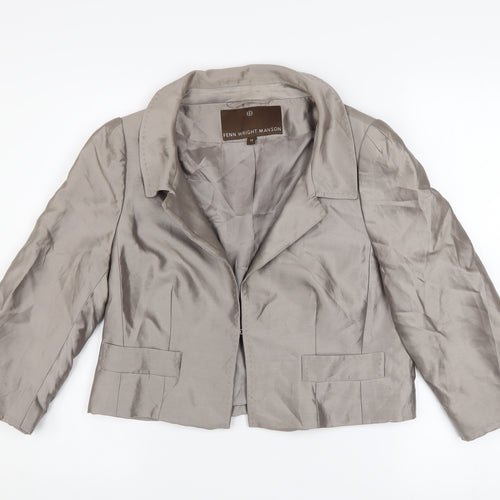 Fenn Wright Manson Women's Grey Silk Cropped Blazer Size 12