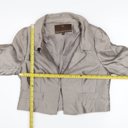 Fenn Wright Manson Women's Grey Silk Cropped Blazer Size 12
