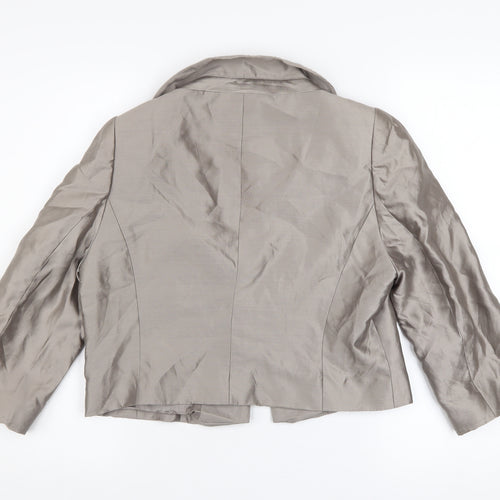 Fenn Wright Manson Women's Grey Silk Cropped Blazer Size 12