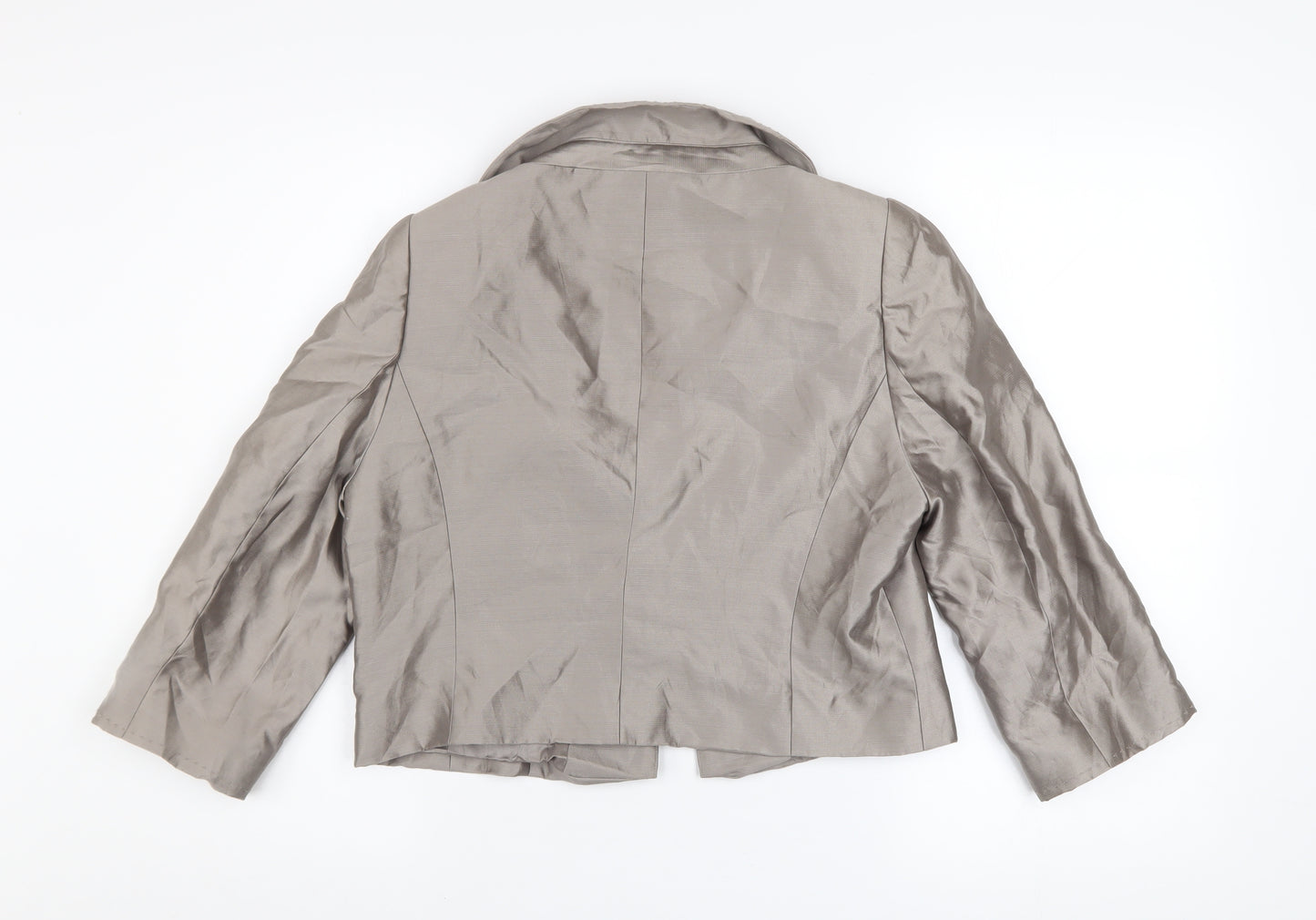 Fenn Wright Manson Women's Grey Silk Cropped Blazer Size 12