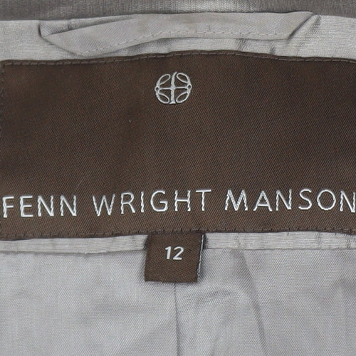 Fenn Wright Manson Women's Grey Silk Cropped Blazer Size 12