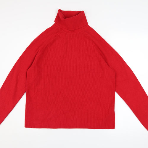 Marks and Spencer Women’s Red Roll Neck Knit Jumper Size M