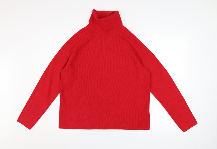 Marks and Spencer Women’s Red Roll Neck Knit Jumper Size M
