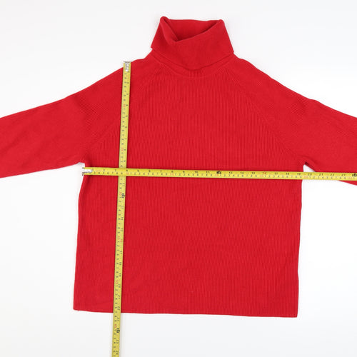 Marks and Spencer Women’s Red Roll Neck Knit Jumper Size M