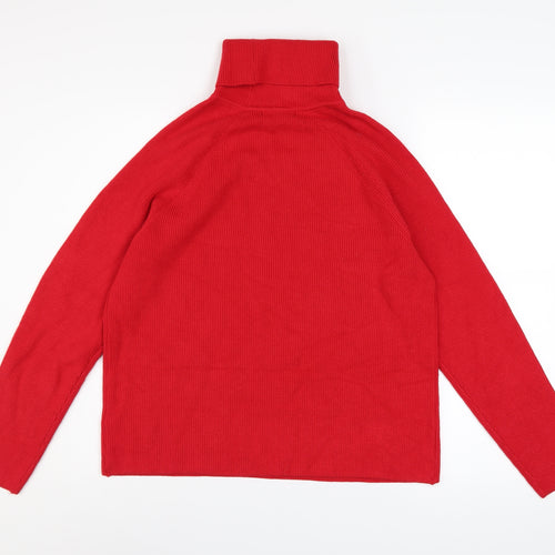 Marks and Spencer Women’s Red Roll Neck Knit Jumper Size M