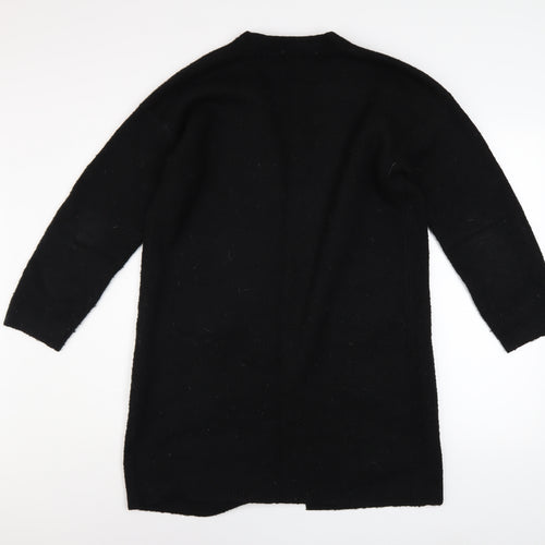 Sosandar Women’s Black Longline Zip Pocket Knit Cardigan Size 10