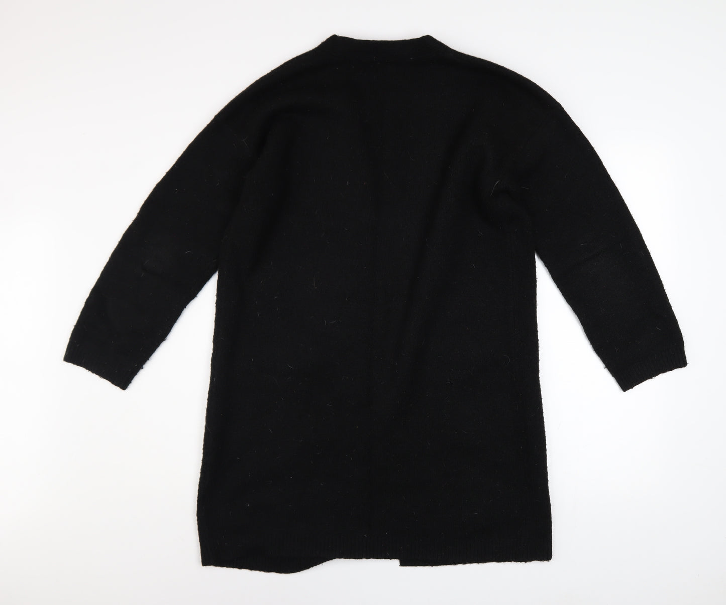Sosandar Women’s Black Longline Zip Pocket Knit Cardigan Size 10