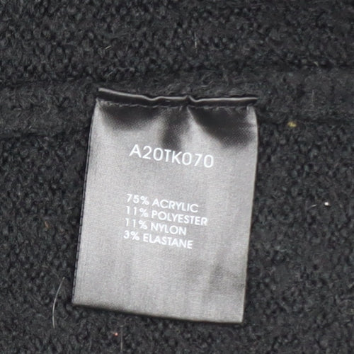 Sosandar Women’s Black Longline Zip Pocket Knit Cardigan Size 10