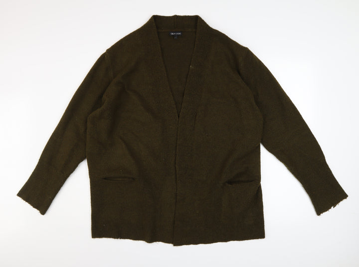 Great Looks Women's Brown XL Knit Cardigan Long Sleeve V-Neck
