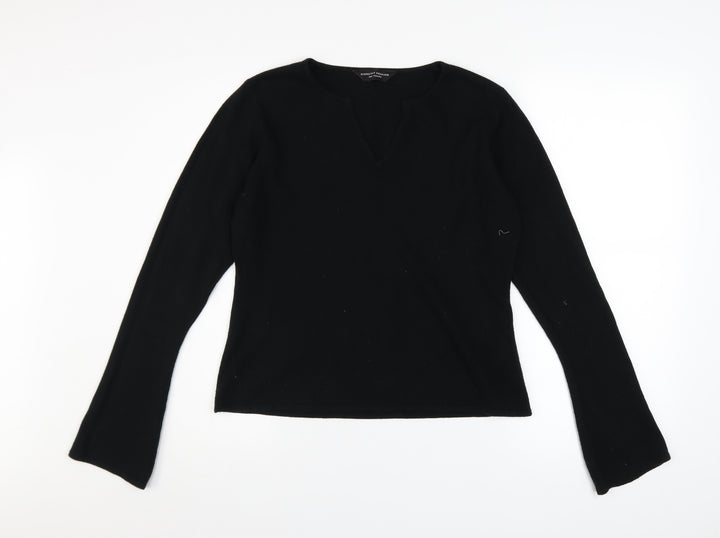 Dorothy Perkins Women's Black V-Neck Knit Jumper Size 14