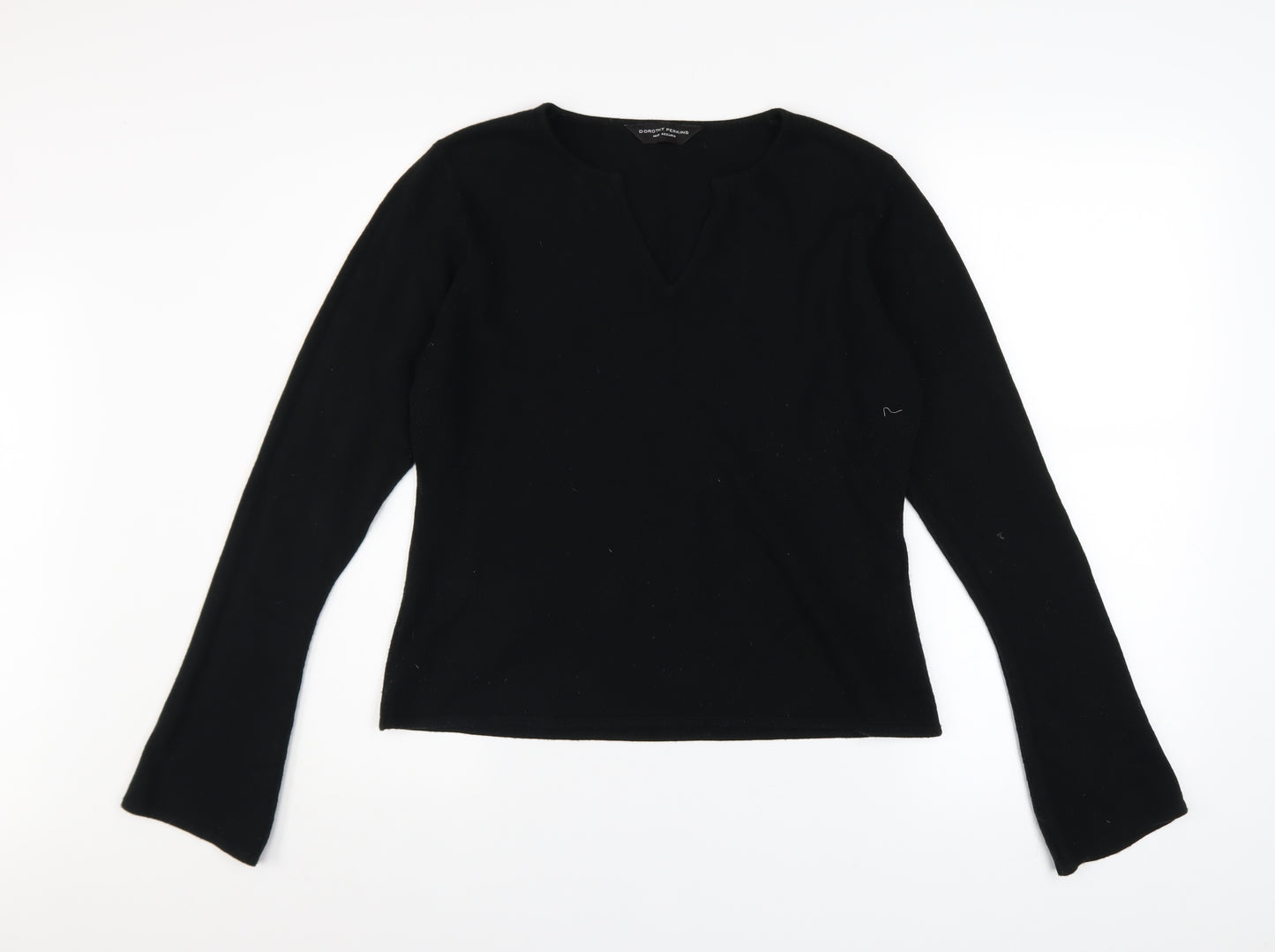 Dorothy Perkins Women's Black V-Neck Knit Jumper Size 14