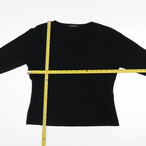 Dorothy Perkins Women's Black V-Neck Knit Jumper Size 14