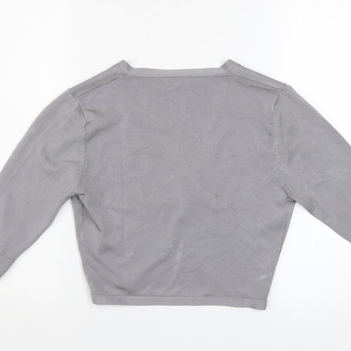 Phase Eight Women's Grey 3/4 Sleeve Open Knit Cardigan Size 8