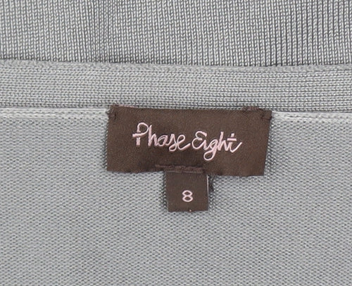Phase Eight Women's Grey 3/4 Sleeve Open Knit Cardigan Size 8
