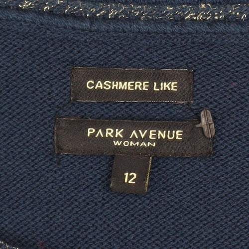 Park Avenue Women Blue Size 12 Crew Neck Knit Pullover Jumper