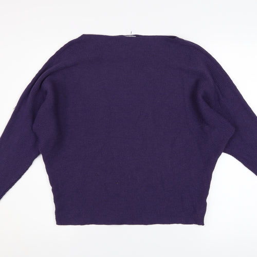 Apricot Women’s Purple Knit Dolman Sleeve Pullover Jumper Size 10