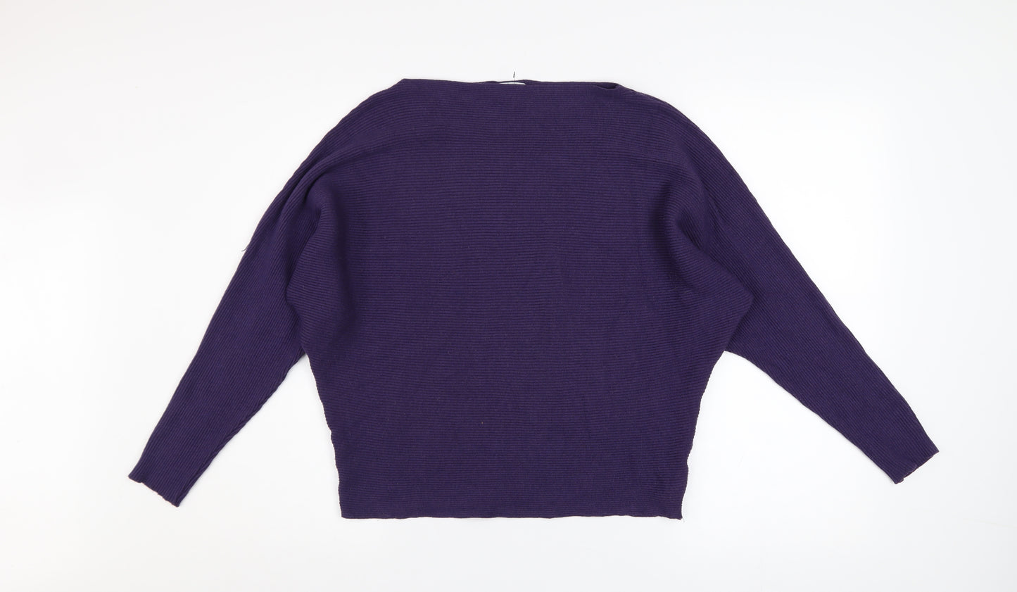 Apricot Women’s Purple Knit Dolman Sleeve Pullover Jumper Size 10