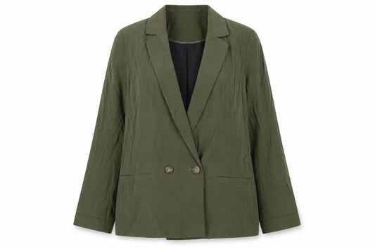 Front view of Tu Woman Green Blazer, size 14, Regular Fit Linen-Look Jacket