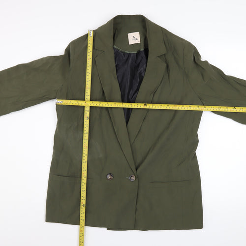 Tu Woman Green Blazer Size 14 Regular Fit Linen-Look Jacket
