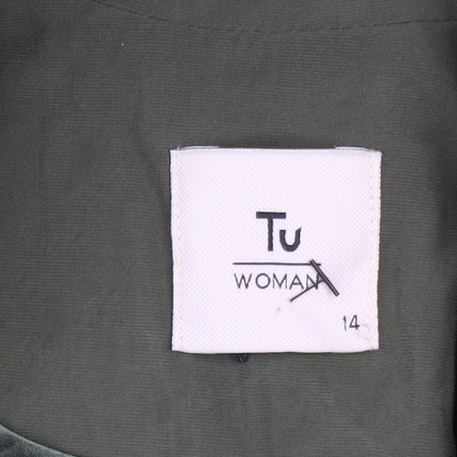 Tu Woman Green Blazer Size 14 Regular Fit Linen-Look Jacket