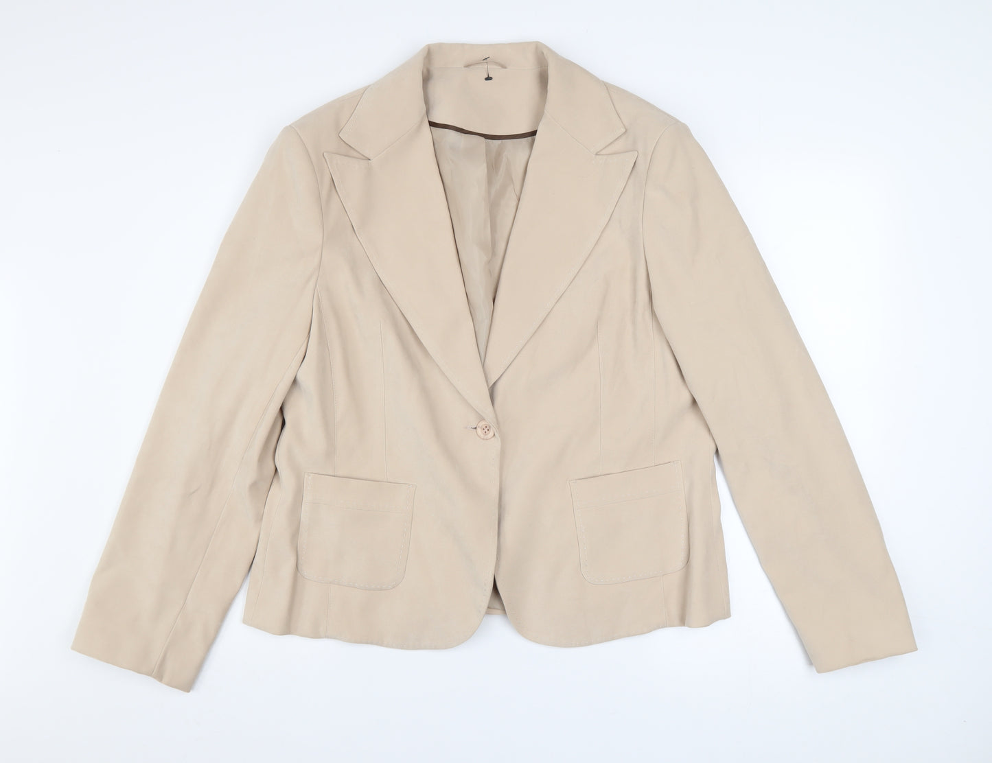 E-vie Collection Women's Beige Blazer Size 20 Lined Polyester Jacket