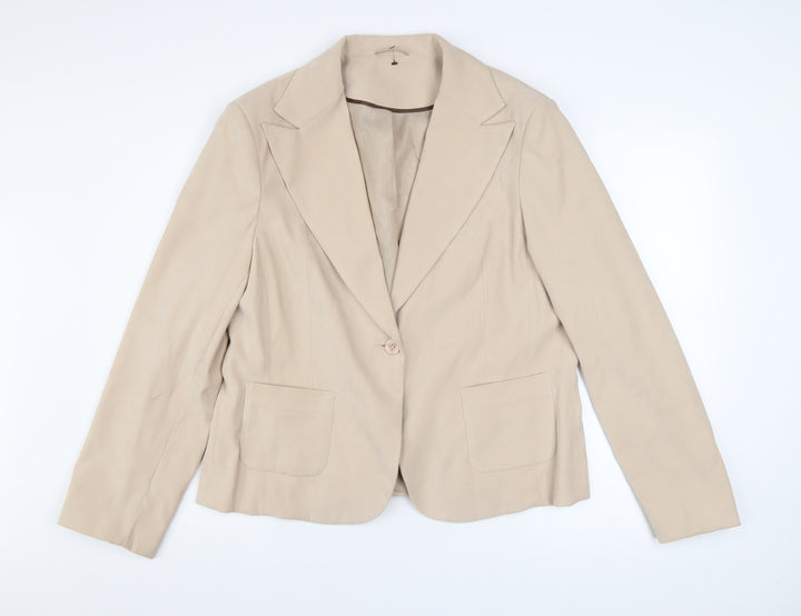 E-vie Collection Women's Beige Blazer Size 20 Lined Polyester Jacket