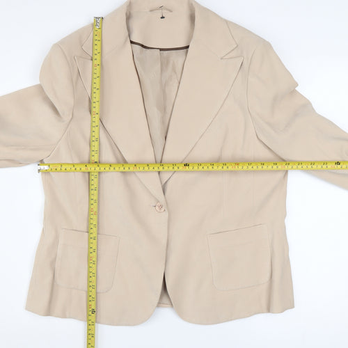 E-vie Collection Women's Beige Blazer Size 20 Lined Polyester Jacket