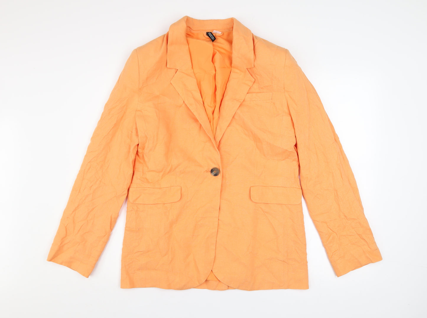 H&M Divided Women's Orange Linen Blend Blazer 3XS