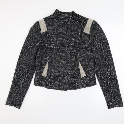 Gharani Strok Women Black Tweed Blazer Jacket UK 12 Regular Fit