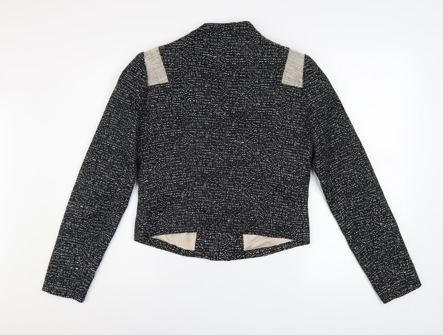 Gharani Strok Women Black Tweed Blazer Jacket UK 12 Regular Fit