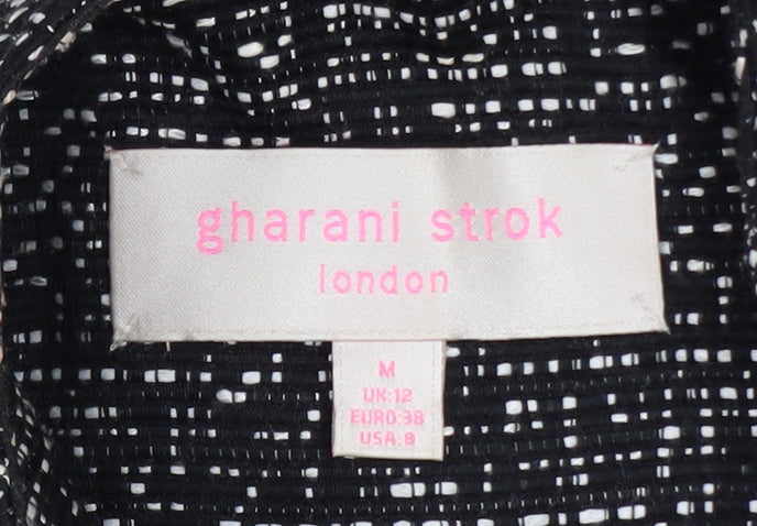 Gharani Strok Women Black Tweed Blazer Jacket UK 12 Regular Fit