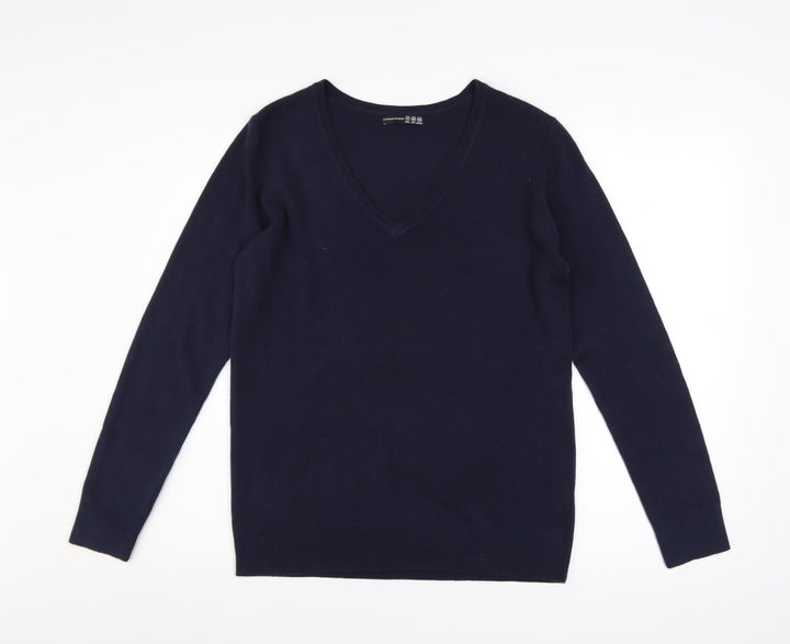 Atmosphere Women's Blue V-Neck Long Sleeve Pullover Jumper Size 14
