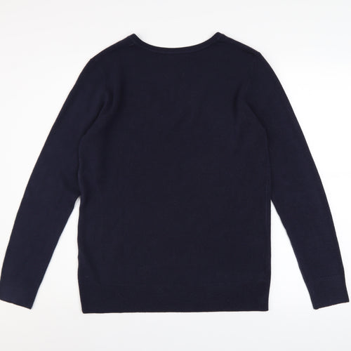 Atmosphere Women's Blue V-Neck Long Sleeve Pullover Jumper Size 14