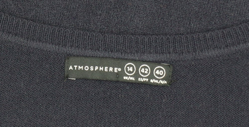 Atmosphere Women's Blue V-Neck Long Sleeve Pullover Jumper Size 14