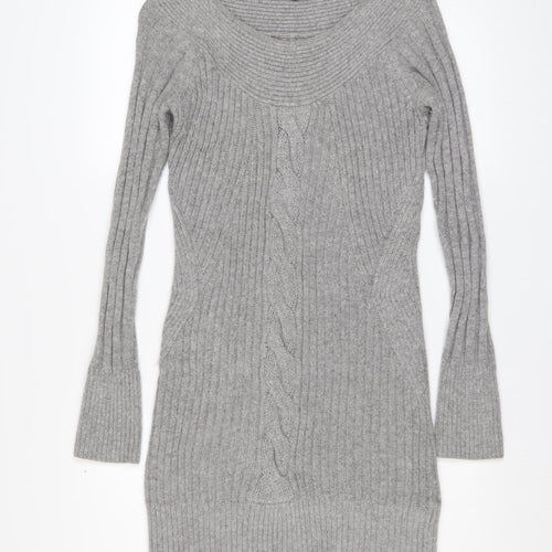 Star by Julien Macdonald Women’s Grey Knit Bodycon Dress Size 12