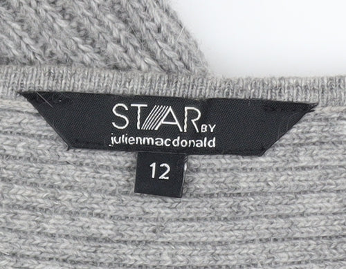 Star by Julien Macdonald Women’s Grey Knit Bodycon Dress Size 12