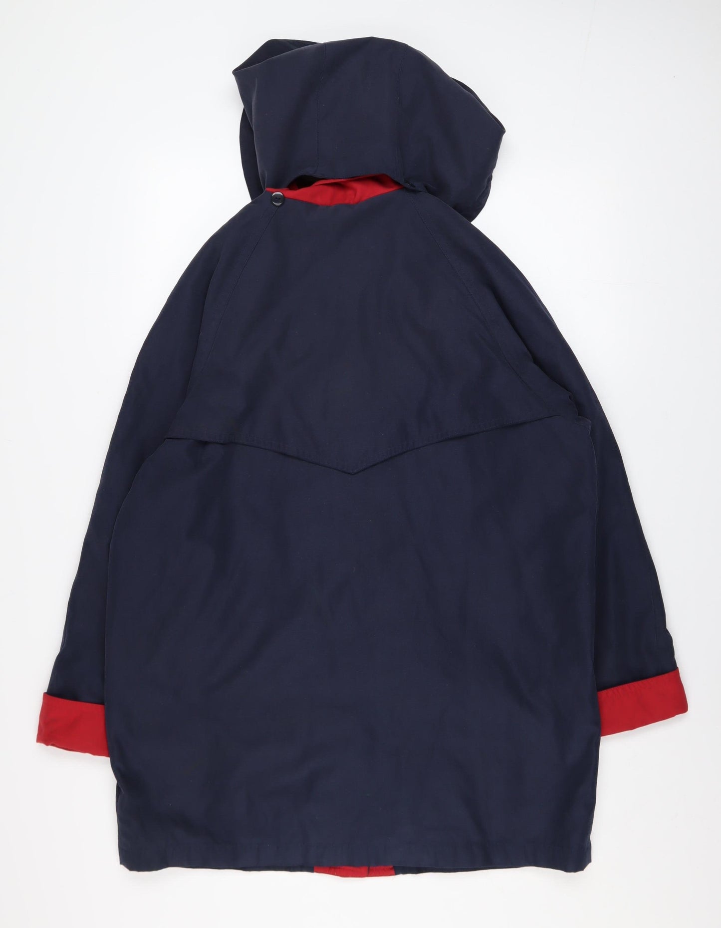 Mackays Women's Blue Hooded Mid-Length Rain Coat Size S