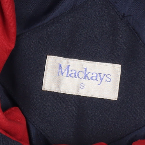 Mackays Women's Blue Hooded Mid-Length Rain Coat Size S