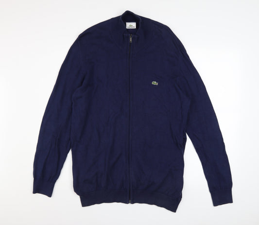 Lacoste Men's Blue Full Zip Basic Jacket Size XL Cotton Blend