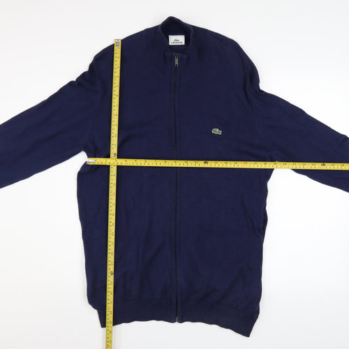 Lacoste Men's Blue Full Zip Basic Jacket Size XL Cotton Blend