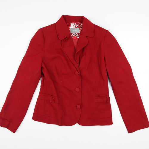 Marks and Spencer Per Una Red Cotton Blazer Jacket Women Size 12