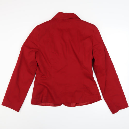 Marks and Spencer Per Una Red Cotton Blazer Jacket Women Size 12