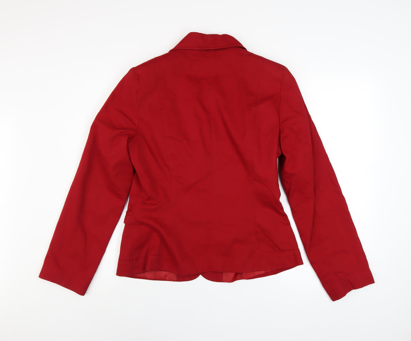 Marks and Spencer Per Una Red Cotton Blazer Jacket Women Size 12