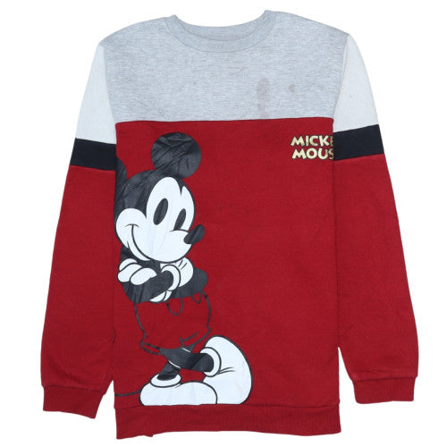 Disney Boys Red Mickey Mouse Pullover Sweatshirt 12-13 Years